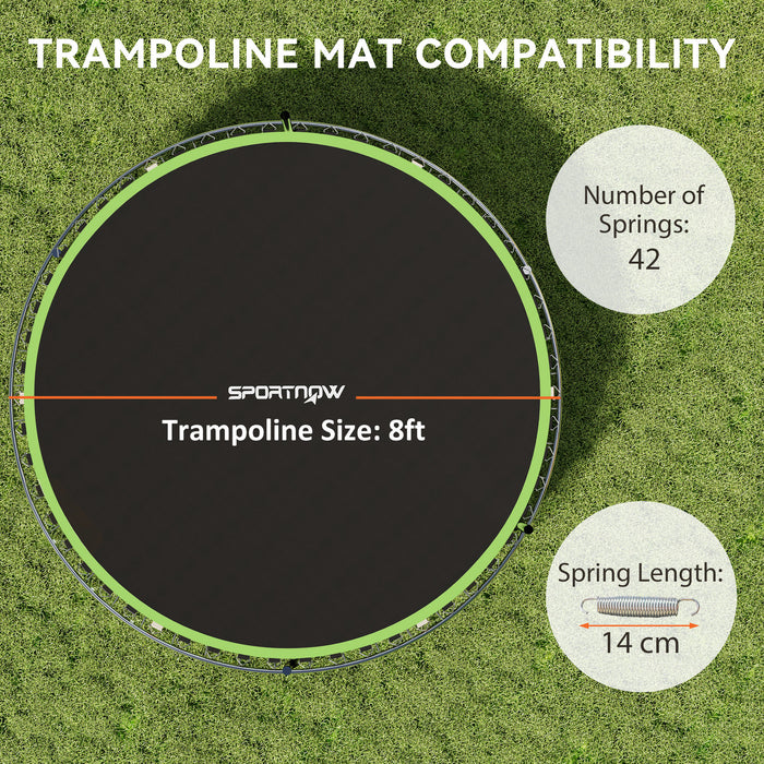 SPORTNOW Trampoline Replacement Mat with Spring Pull Tool, 42 V-Hooks, for 8ft Trampoline using 14cm Springs, Green