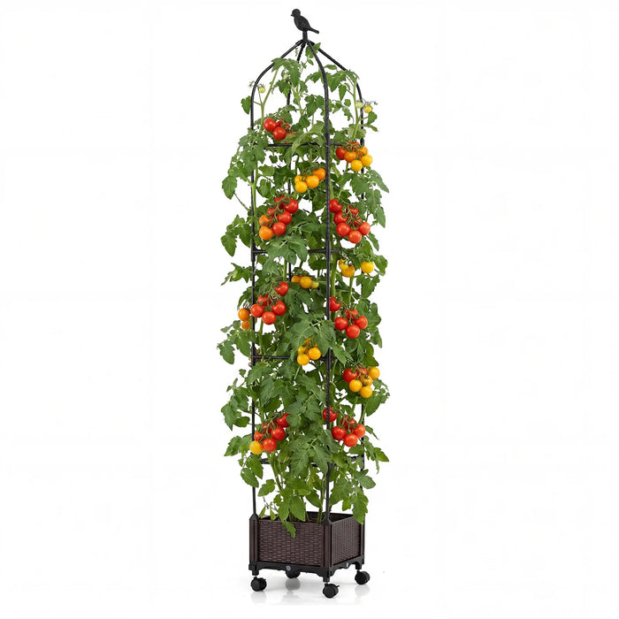 Raised Garden Bed Planter Box with Obelisk Trellis 200 cm-