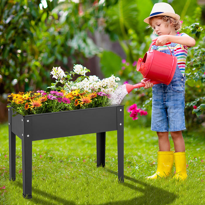 Raised Garden Bed 45 cm Tall - Black With Drainage Hole - Ideal for Urban Gardening and Small Spaces