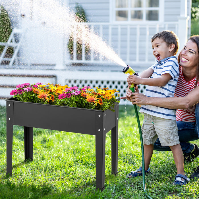 Raised Garden Bed 45 cm Tall - Black With Drainage Hole - Ideal for Urban Gardening and Small Spaces