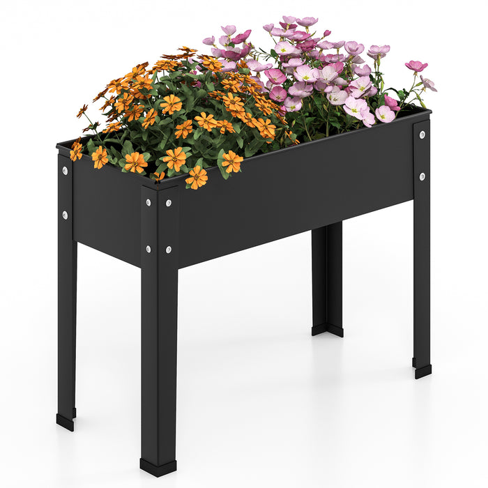 Raised Garden Bed 45 cm Tall - Black With Drainage Hole - Ideal for Urban Gardening and Small Spaces