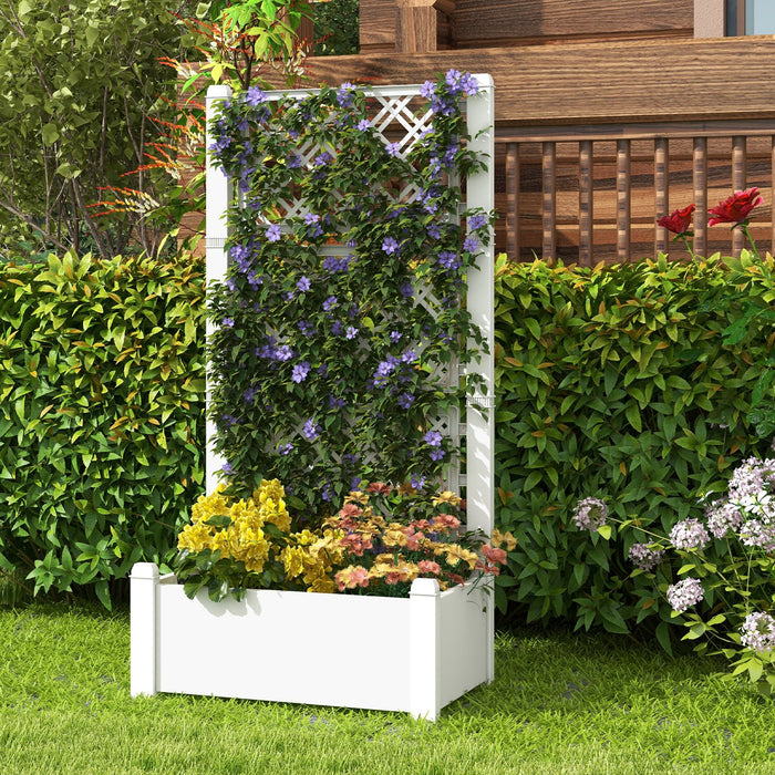 Self-Watering Standing Planter Box Lattice Panels for Vine Climbing Fruits Vegetables-