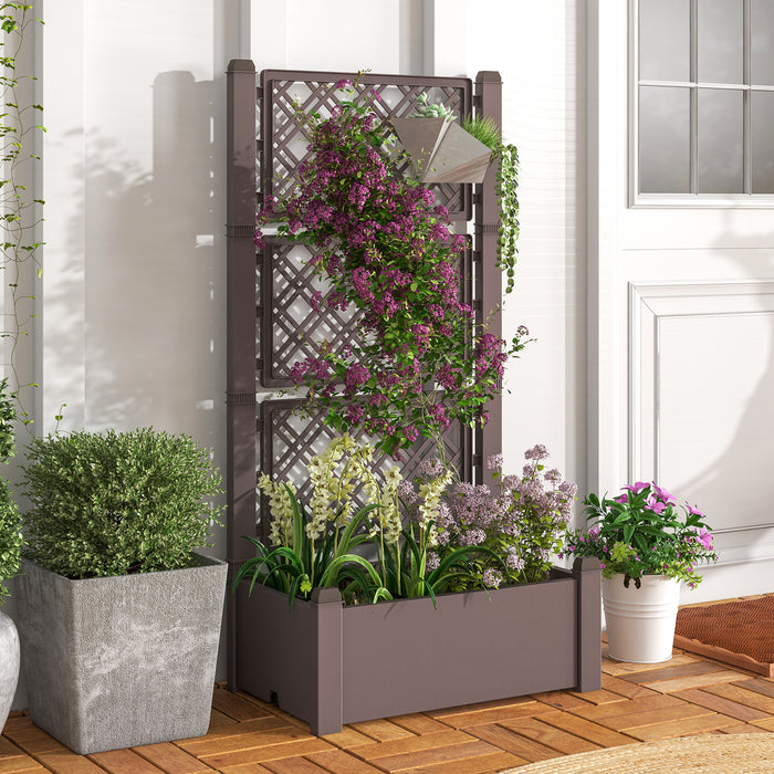 Self-Watering Standing Planter Box Lattice Panels for Vine Climbing Fruits Vegetables-