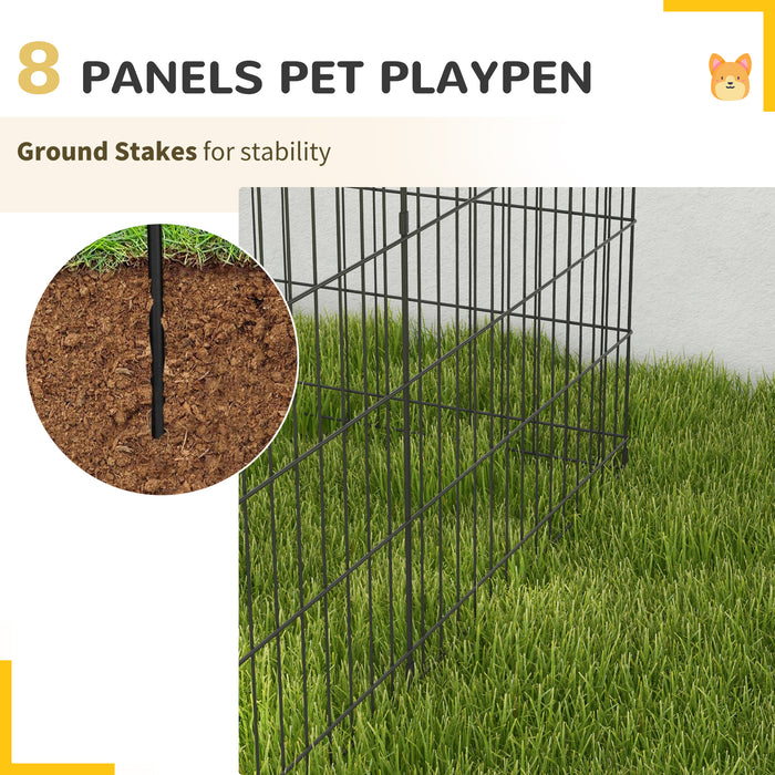 8 Panel DIY Dog Pen with Easy Access Door - Ideal for Dogs & Small Animals, Safe Indoor/Outdoor Enclosure - 61cm Height for Pet Security and Play Area