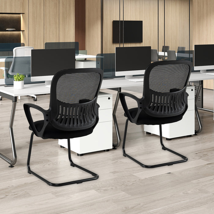 Reception Chairs Set of 2 with Breathable Mesh Back-