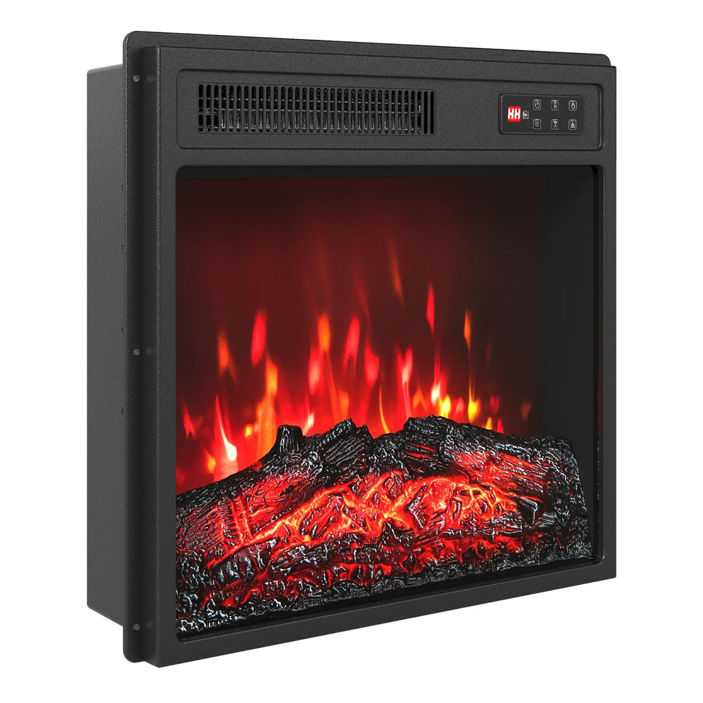 18 Inches Recessed Fireplace Heater with Remote Control and Adjustable Flame Colors
