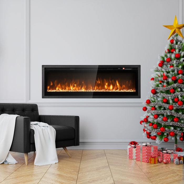 102/127 cm Wall Mounted Recessed Freestanding Electric Fireplace-