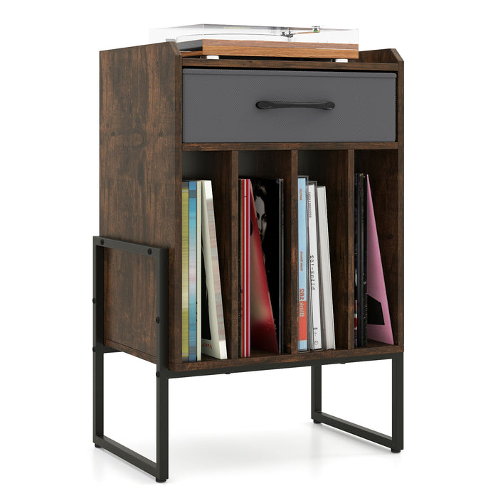 Record Player Stand Turntable Stand with Drawer and Record Holder-