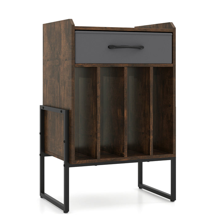Record Player Stand Turntable Stand with Drawer and Record Holder-