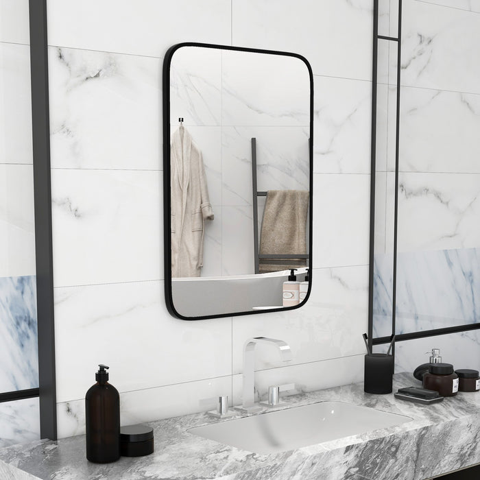 Rectangle Bathroom Mirror with Shatter-Proof Film and Expansion Screws