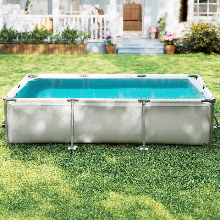 Rectangular Large Swimming Pool Set with Filter Pump-