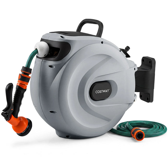Retractable Garden Hose Reel 1.5 cm x 15 m Heavy Duty Wall Mount Hose Reel-