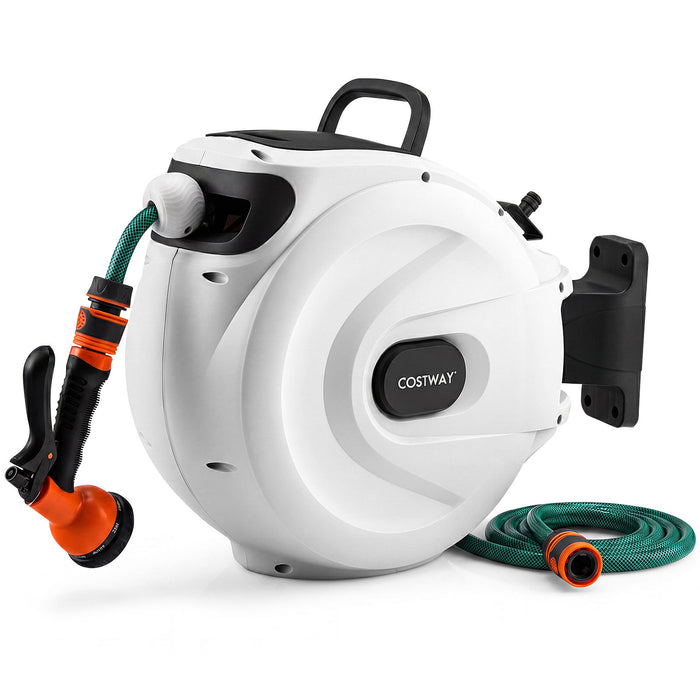 Retractable Garden Hose Reel 1.5 cm x 15 m Heavy Duty Wall Mount Hose Reel-