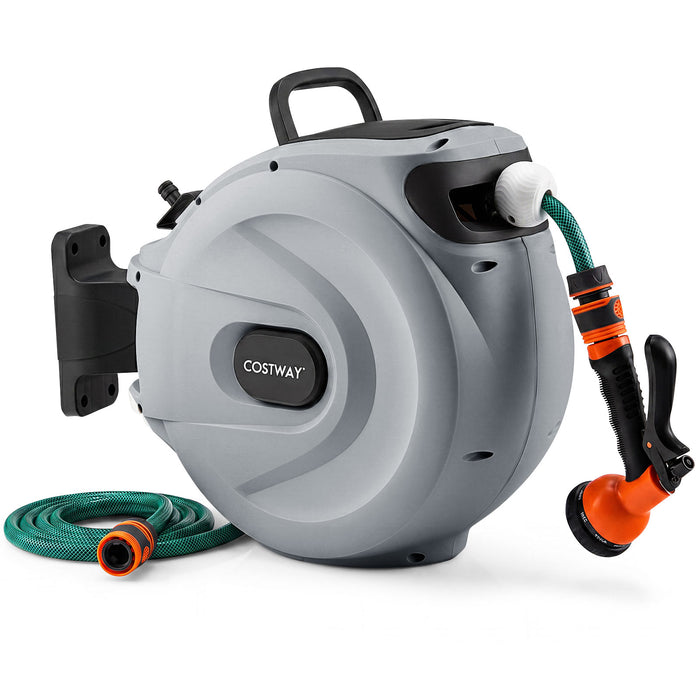 Retractable Garden Hose Reel 1.5 cm x 20 m Heavy Duty Wall Mount Hose Reel-