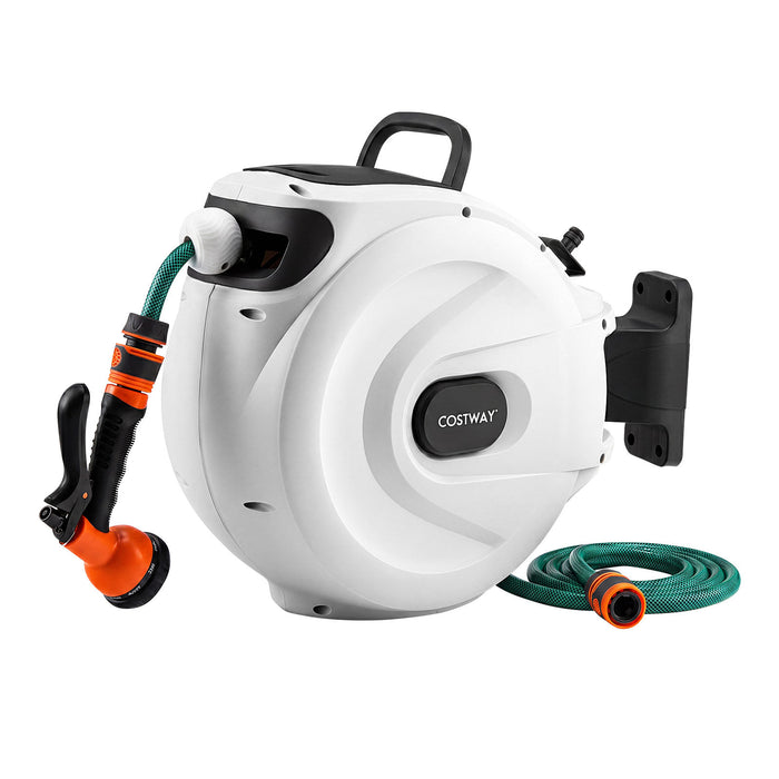 Retractable Garden Hose Reel 1.5 cm x 30 m Heavy Duty Wall Mount Hose Reel-
