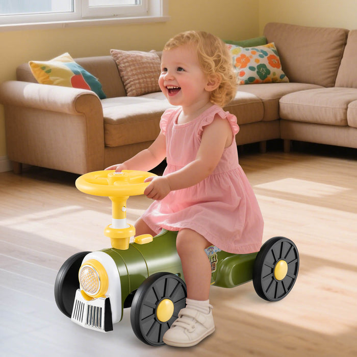 Ride on Push Car Train with Sound Button and Storage Compartment-