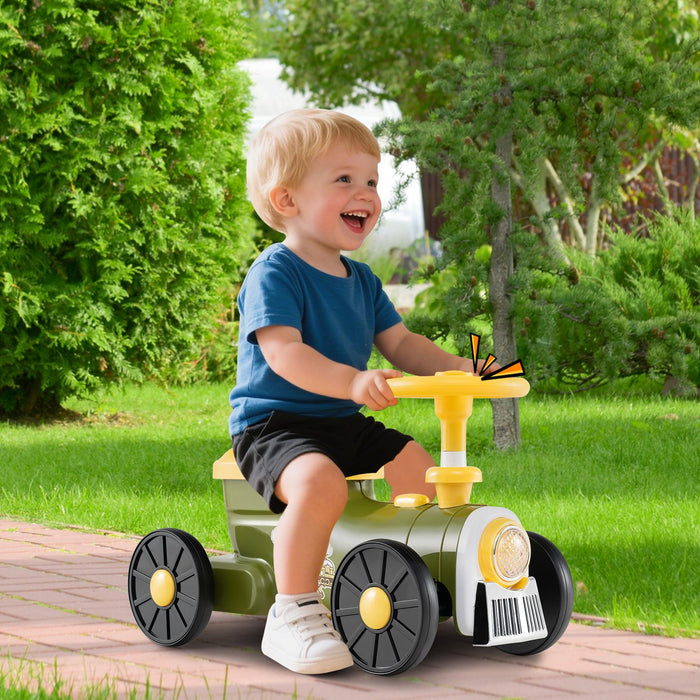 Ride on Push Car Train with Sound Button and Storage Compartment-