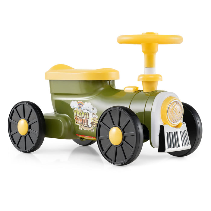 Ride on Push Car Train with Sound Button and Storage Compartment-