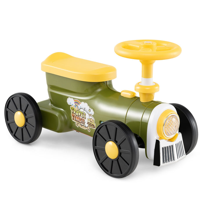 Ride on Push Car Train with Sound Button and Storage Compartment-