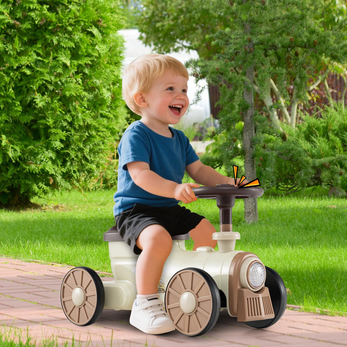 Ride on Push Car Train with Sound Button and Storage Compartment-