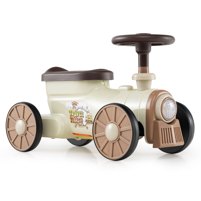 Ride on Push Car Train with Sound Button and Storage Compartment-