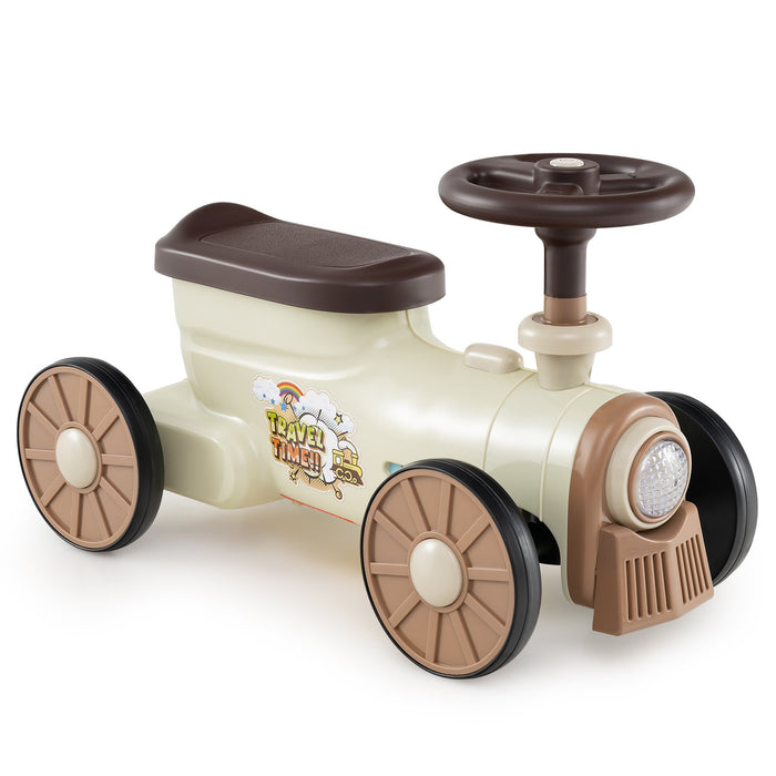 Ride on Push Car Train with Sound Button and Storage Compartment-