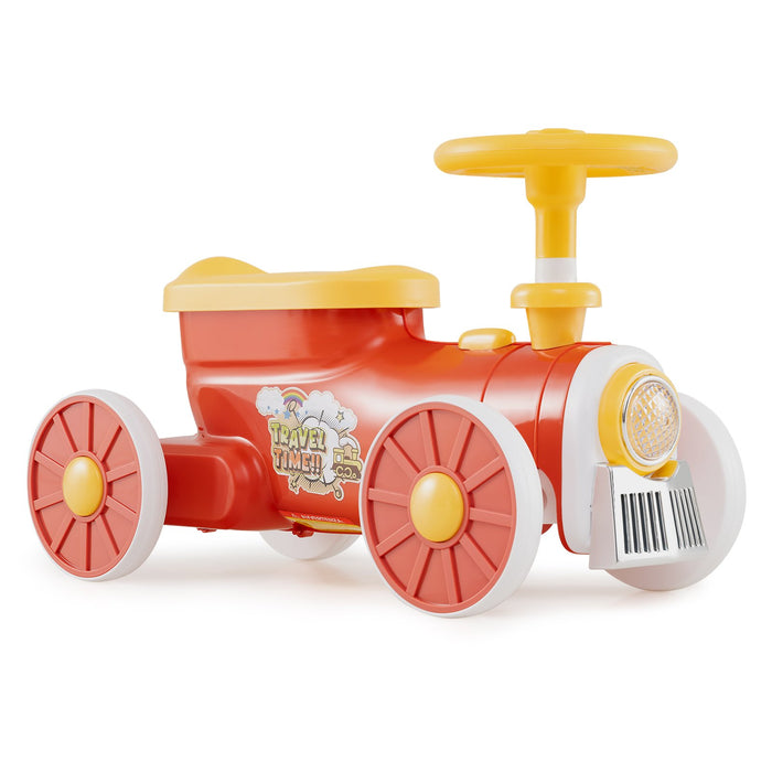 Ride on Push Car Train with Sound Button and Storage Compartment-