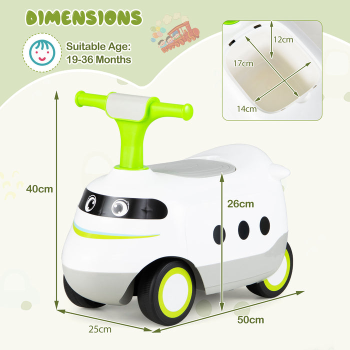 Ride on Push Car for Toddlers Sit to Stand Car with Horn and Under Seat Storage-