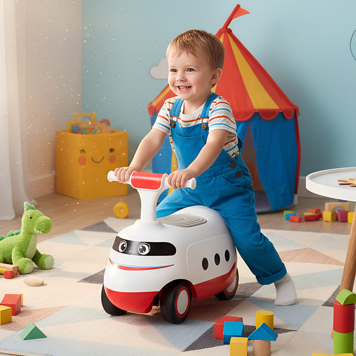 Ride on Push Car for Toddlers Sit to Stand Car with Horn and Under Seat Storage-