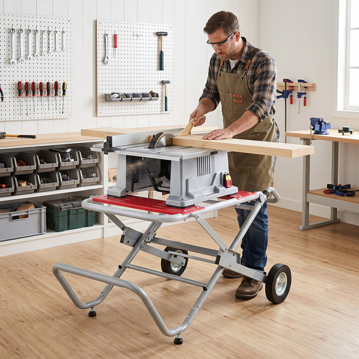 Rolling Foldable Heavy Duty Metal Base with 20cm Rubber Wheels-