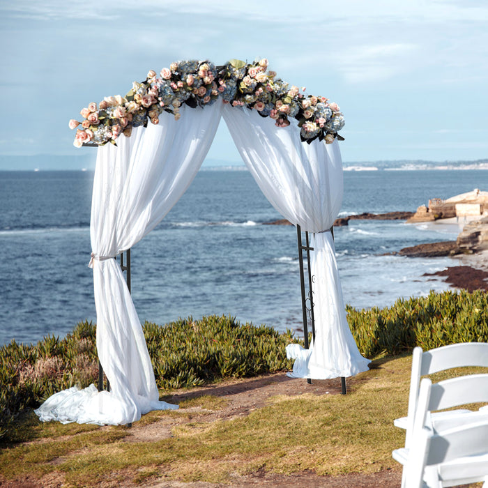 Roof-shaped Top Garden Arbor Garden Trellis Pergola with Side Crossbars-