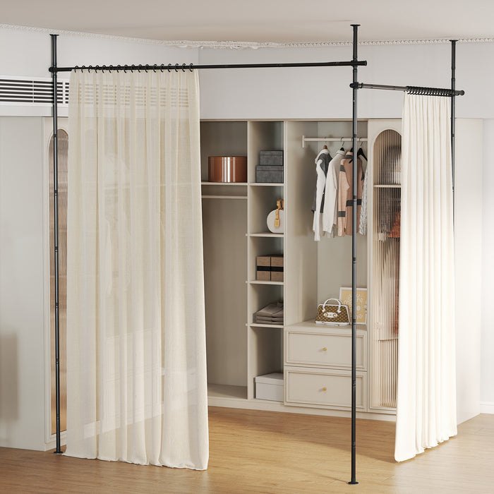 Room Divider Curtain Rod Adjustable Floor to Ceiling Tension Rod-