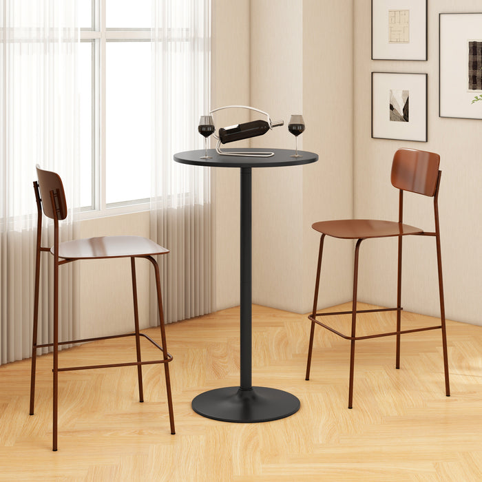 Round Bar Table with Adjustable Height and Metal Base Set of 1-
