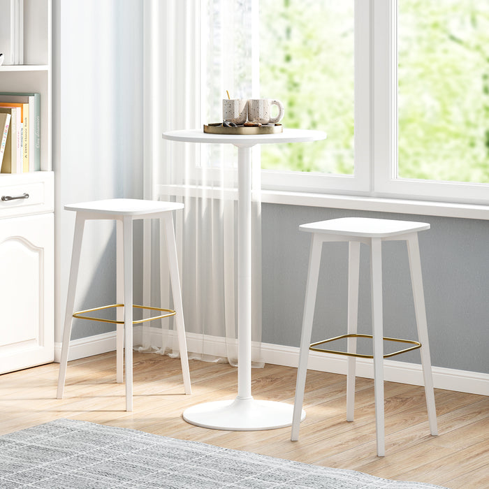 Round Bar Table with Adjustable Height and Metal Base Set of 1-