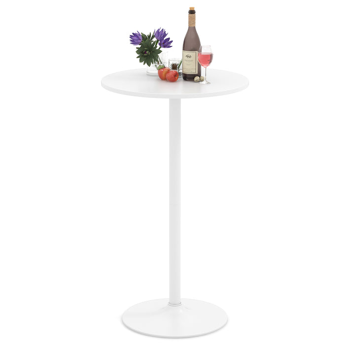 Round Bar Table with Adjustable Height and Metal Base Set of 1-