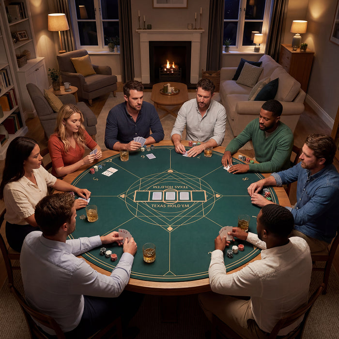 Round Poker Mat for Texas Hold'em 140 cm with Carrying Bag-