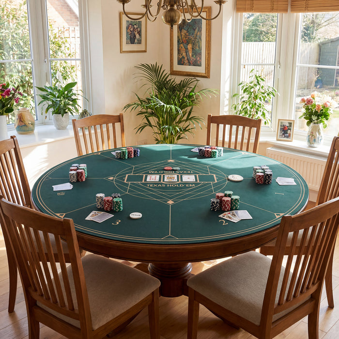 Round Poker Mat for Texas Hold'em 140 cm with Carrying Bag-