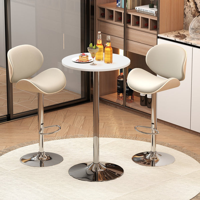 Round Bar Table with Silver Leg and Base for Home Bar-