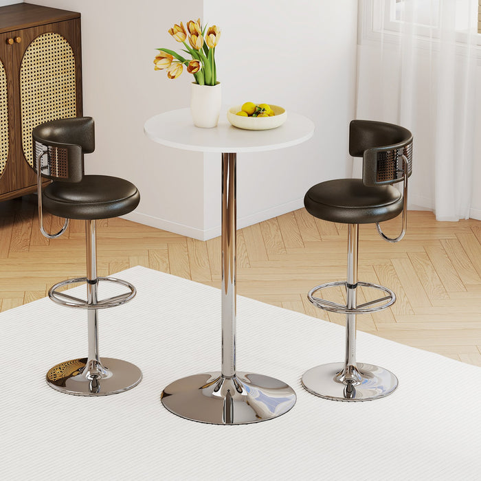 Round Bar Table with Silver Leg and Base for Home Bar-