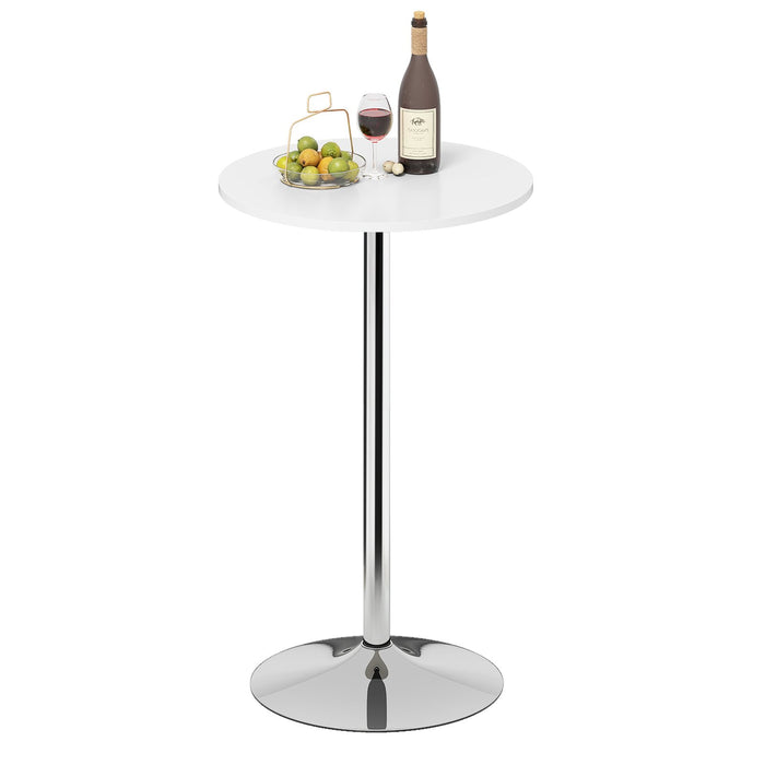 Round Bar Table with Silver Leg and Base for Home Bar-