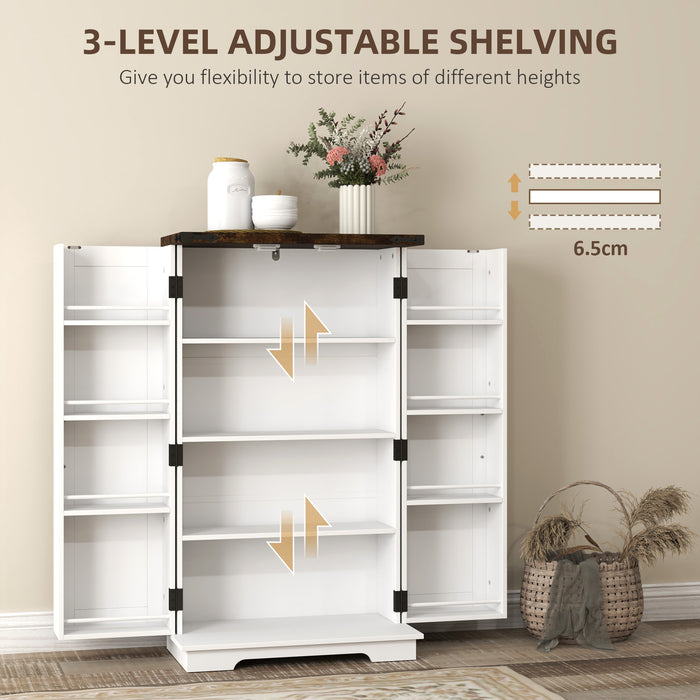 HOMCOM Multi-Storage Farmhouse Style Cabinet - White
