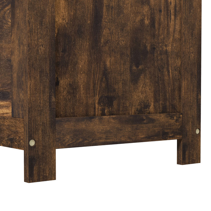 HOMCOM Storage Chest, Modern Storage Trunk with 2 Safety Hinges and Cut-out Handles, Wooden Toy Box for Living Room, Entryway, 76 x 40 x 48 cm, Rustic Brown