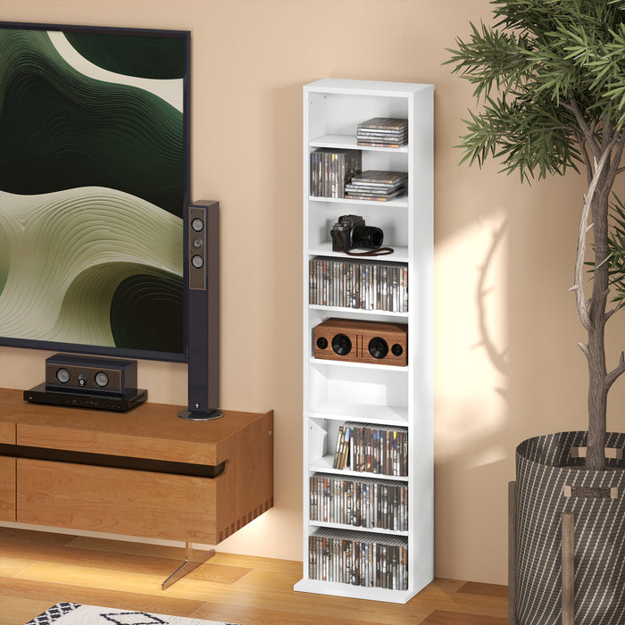 HOMCOM 260 Narrow CD Storage Unit - White