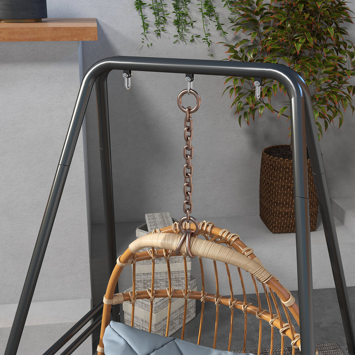 Outsunny Hammock Chair Stand, Hanging Heavy Duty Metal Frame Hammock Stand for Hanging Hammock Air Porch Swing Chair, Egg Chair, Black