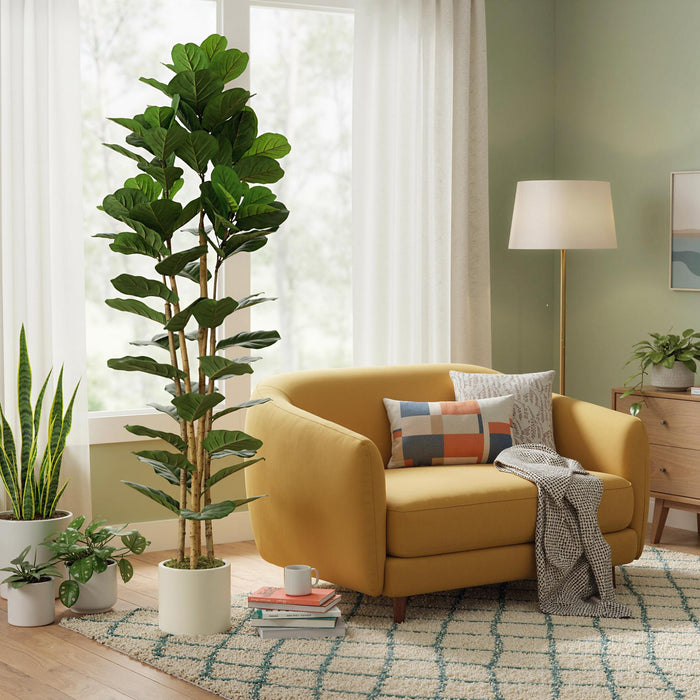 HOMCOM 180cm Artificial Fiddle Leaf Fig Tree - Green