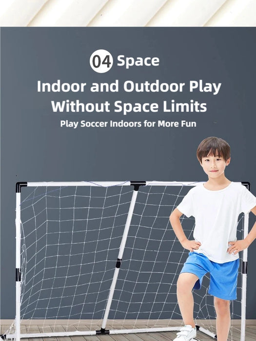 Foldable Children's Football Goal with Pump & Ball – Portable Soccer Set