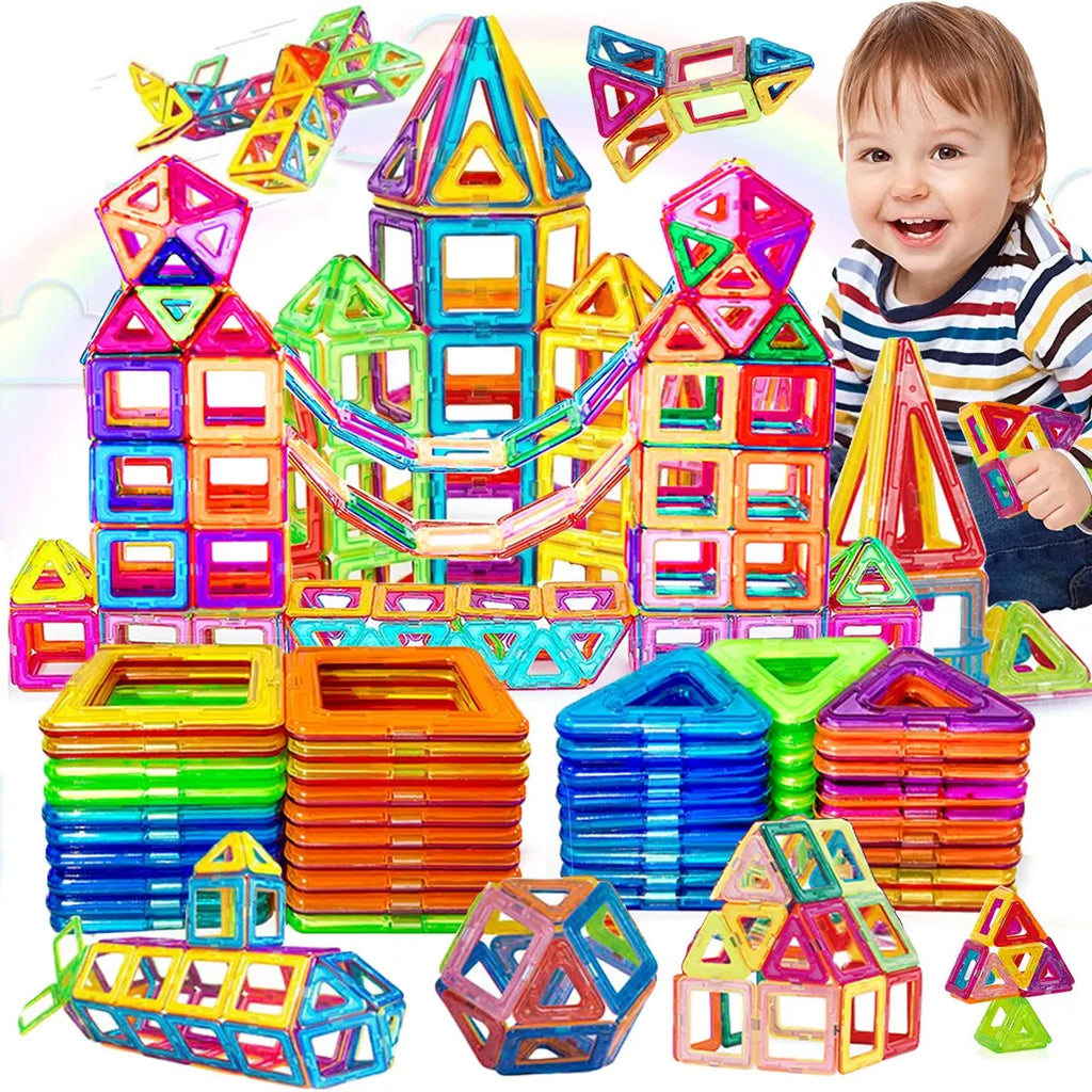 Magnetic DIY Building Blocks - Big And Mini Sizes, Designer Construction Set for Kids - Ideal Keepsake Gift for Children's Creative Play