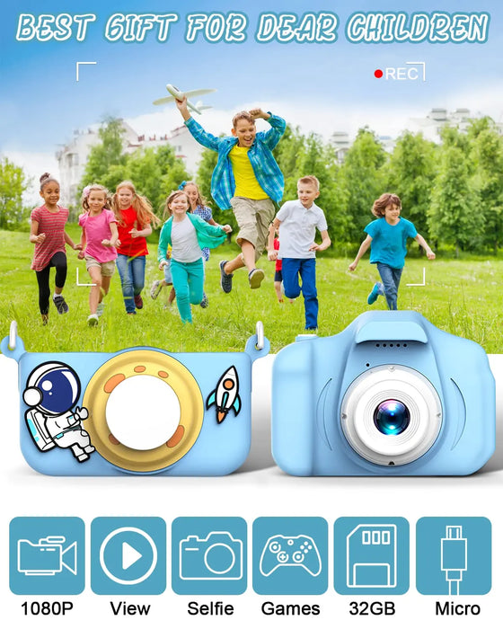HD Dual Lens Digital Cartoon Kids Camera - 40MP Children's Mini Camera with 2 Inch Screen - Ideal Birthday or Christmas Gift For Boys and Girls