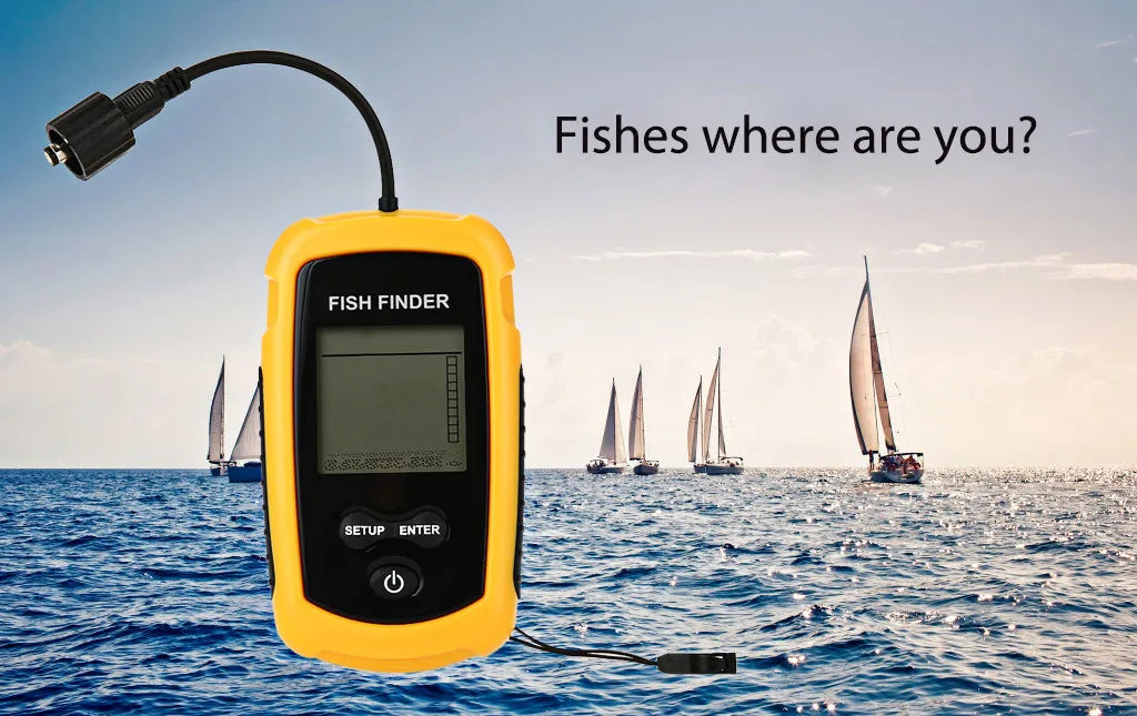 Portable 100m Sonar Fish Finder with Alarm — 45° Coverage Echo Sounder