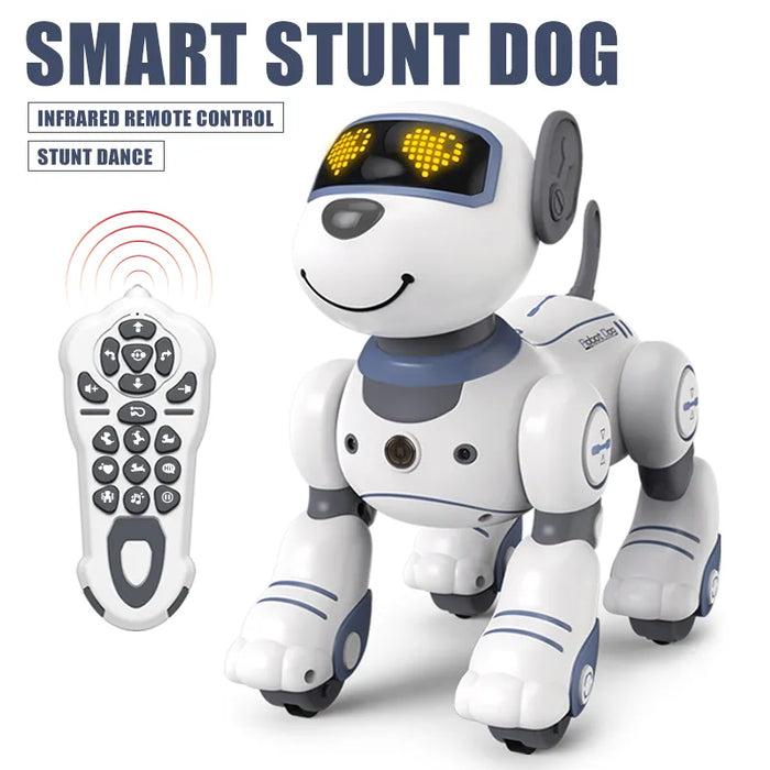 RC Robot Electronic Stunt Dog - Voice Command, Programmable, Touch-Sense, Music Song Features - Ideal Entertaining and Educational Toy for Children